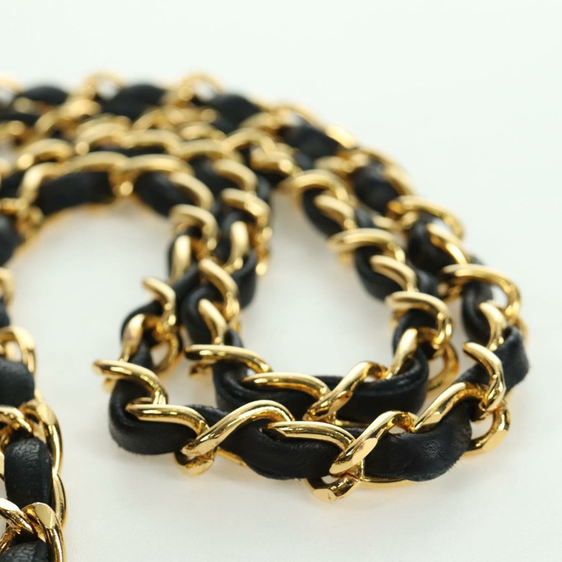 【日本直送】香奈兒 Matelasse 25 雙蓋鏈條包 羊皮 金色 黑色 CC Auth ARZ719SAV-8