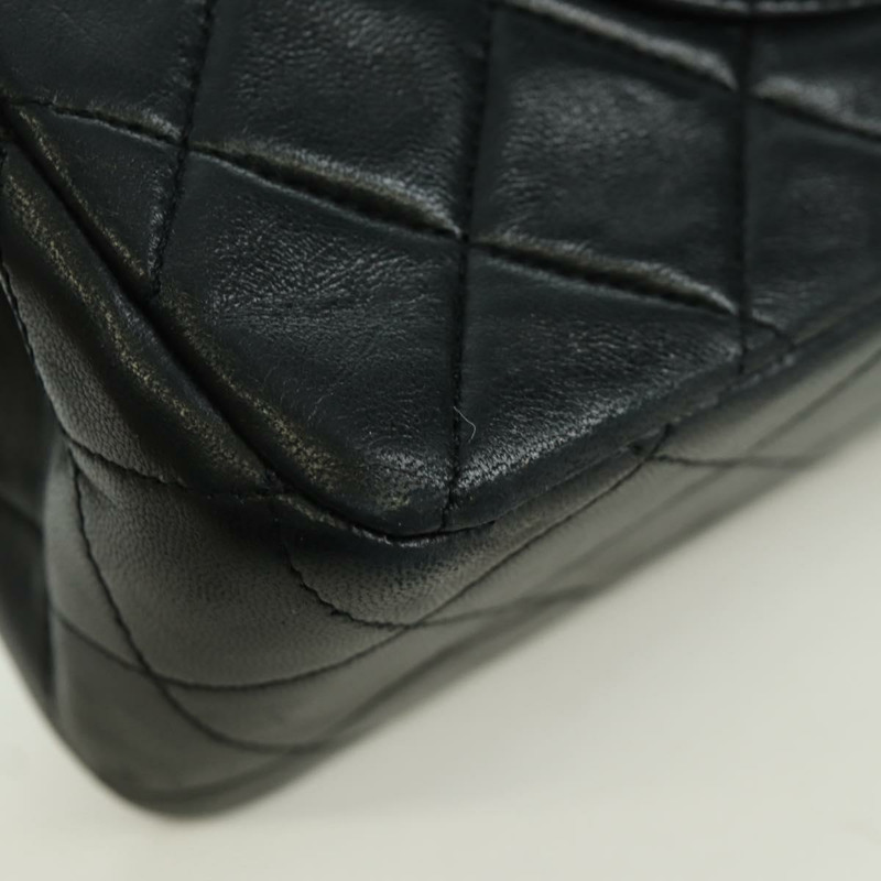 【日本直送】香奈兒 Matelasse 25 雙蓋鏈條包 羊皮 金色 黑色 CC Auth ARZ719SAV-12