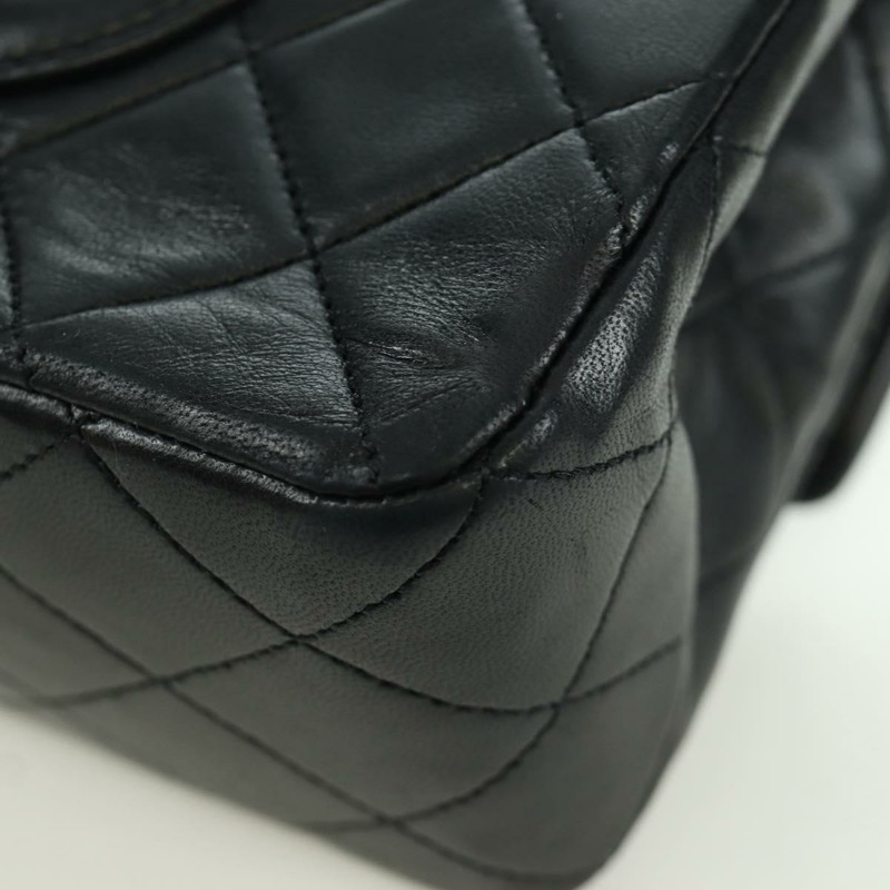 【日本直送】香奈兒 Matelasse 25 雙蓋鏈條包 羊皮 金色 黑色 CC Auth ARZ719SAV-13