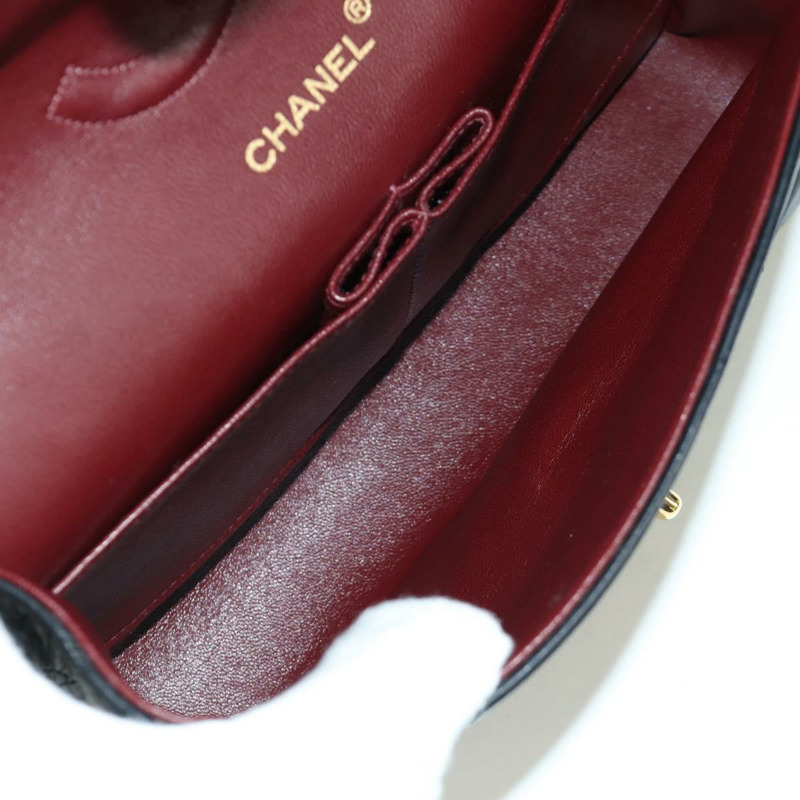 【日本直送】香奈兒 Matelasse 25 雙蓋鏈條包 羊皮 金色 黑色 CC Auth ARZ719SAV-21