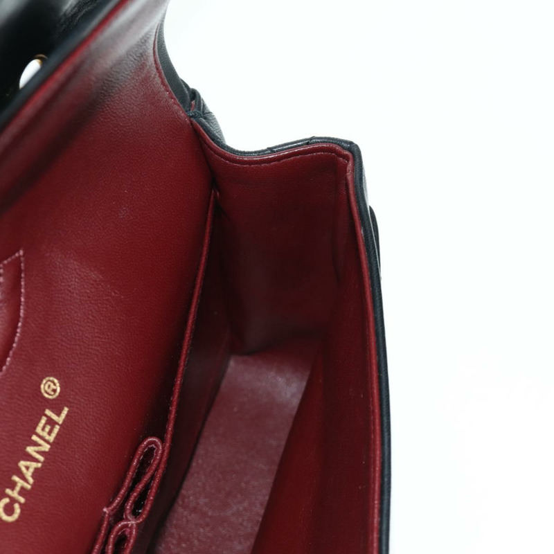 【日本直送】香奈兒 Matelasse 25 雙蓋鏈條包 羊皮 金色 黑色 CC Auth ARZ719SAV-22