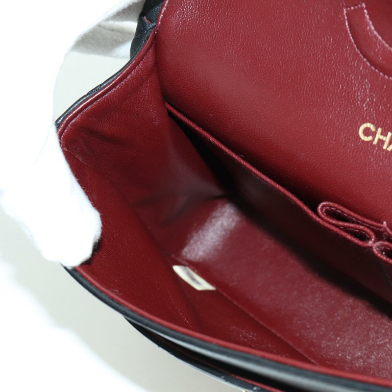 【日本直送】香奈兒 Matelasse 25 雙蓋鏈條包 羊皮 金色 黑色 CC Auth ARZ719SAV-23