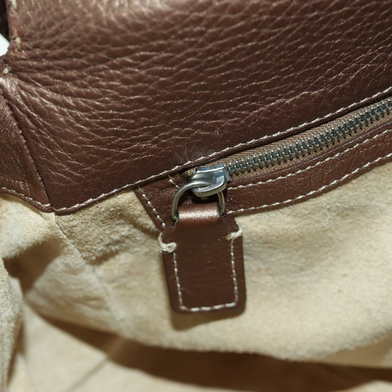 【日本直送】FENDI Mamma Baguette Selleria 單肩包 皮革 棕色 銀色 正品 ARZ697SAV-18