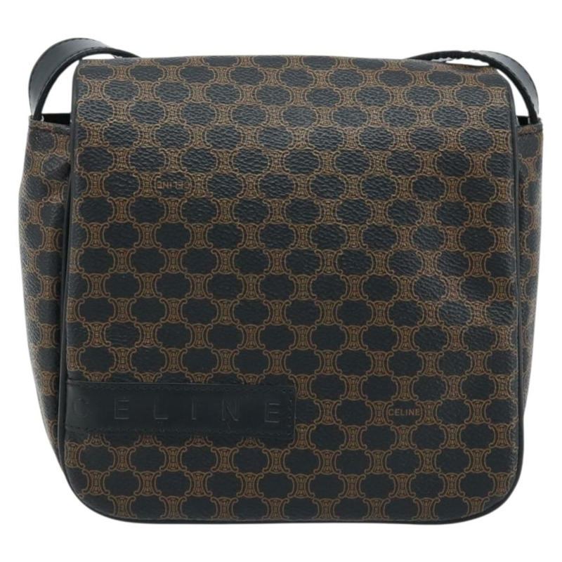 【日本直送】CELINE Macadam帆布肩背包 PVC皮革 黑色金色 正品 ARZ679A-1