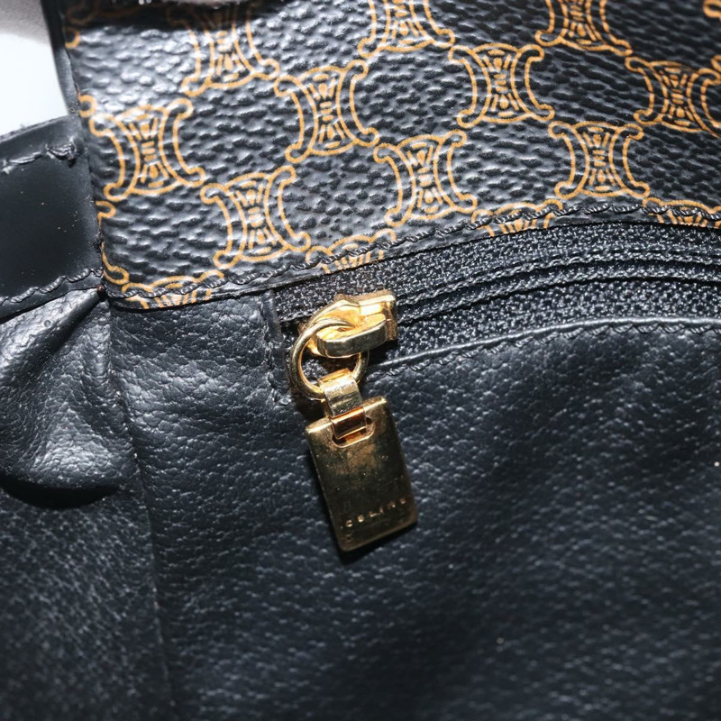 【日本直送】CELINE Macadam帆布肩背包 PVC皮革 黑色金色 正品 ARZ679A-18