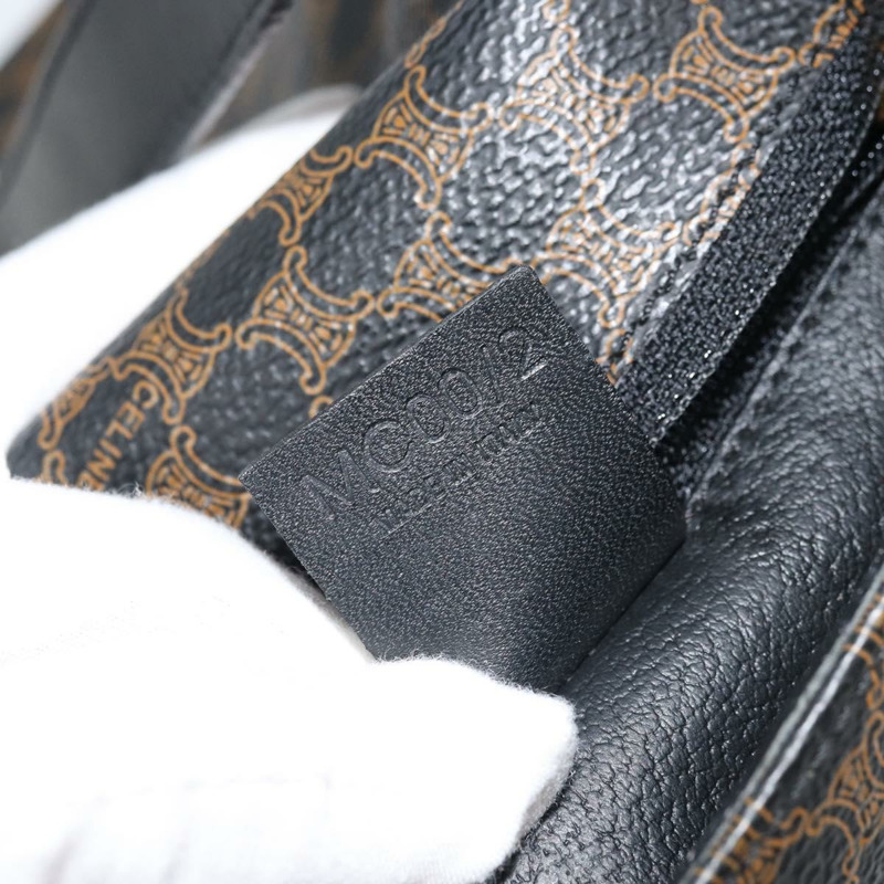 【日本直送】CELINE Macadam帆布肩背包 PVC皮革 黑色金色 正品 ARZ679A-20