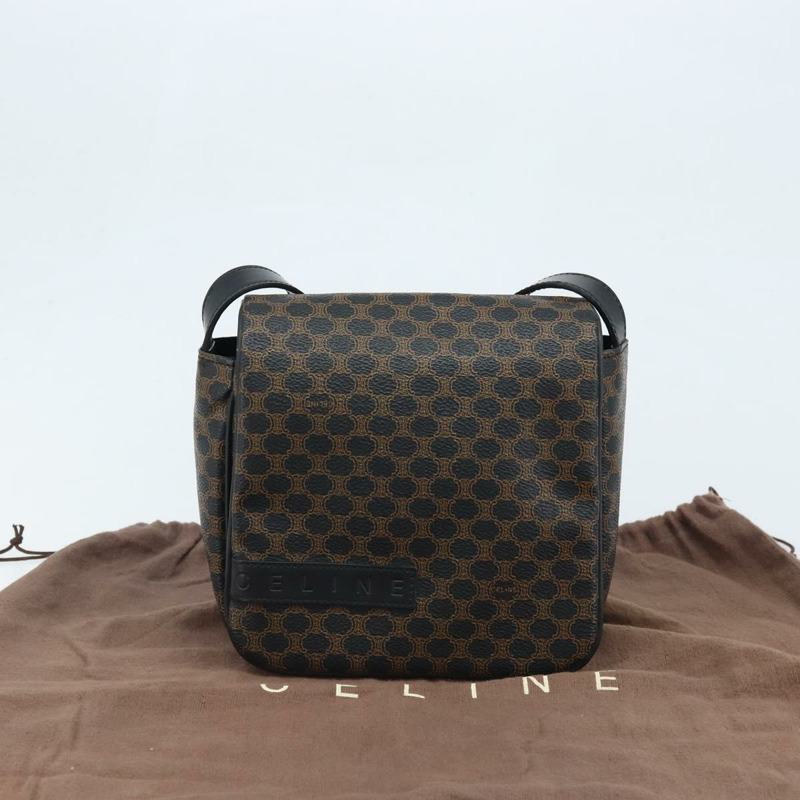 【日本直送】CELINE Macadam帆布肩背包 PVC皮革 黑色金色 正品 ARZ679A-22