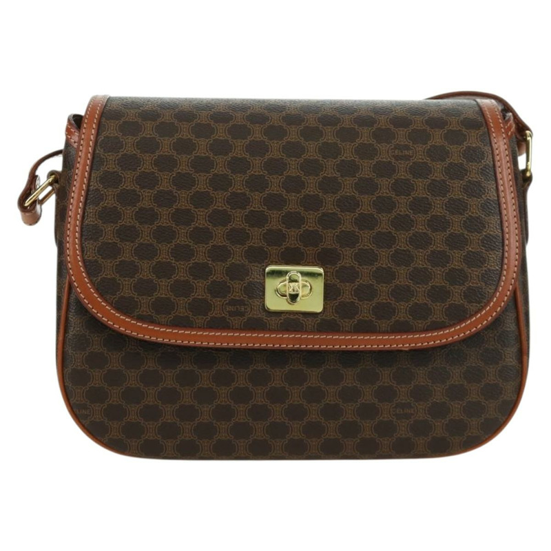 【日本直送】CELINE Macadam帆布肩背包 PVC皮革 棕色 金色 正品 ep13824A-1