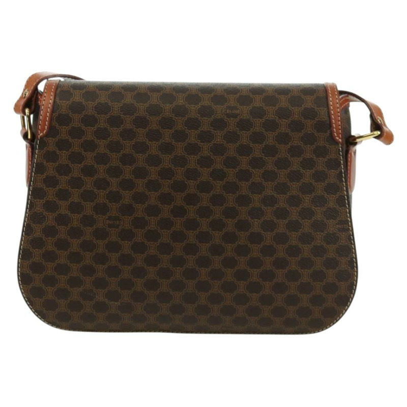 【日本直送】CELINE Macadam帆布肩背包 PVC皮革 棕色 金色 正品 ep13824A-2