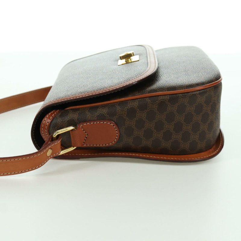 【日本直送】CELINE Macadam帆布肩背包 PVC皮革 棕色 金色 正品 ep13824A-3