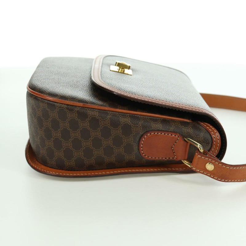 【日本直送】CELINE Macadam帆布肩背包 PVC皮革 棕色 金色 正品 ep13824A-4