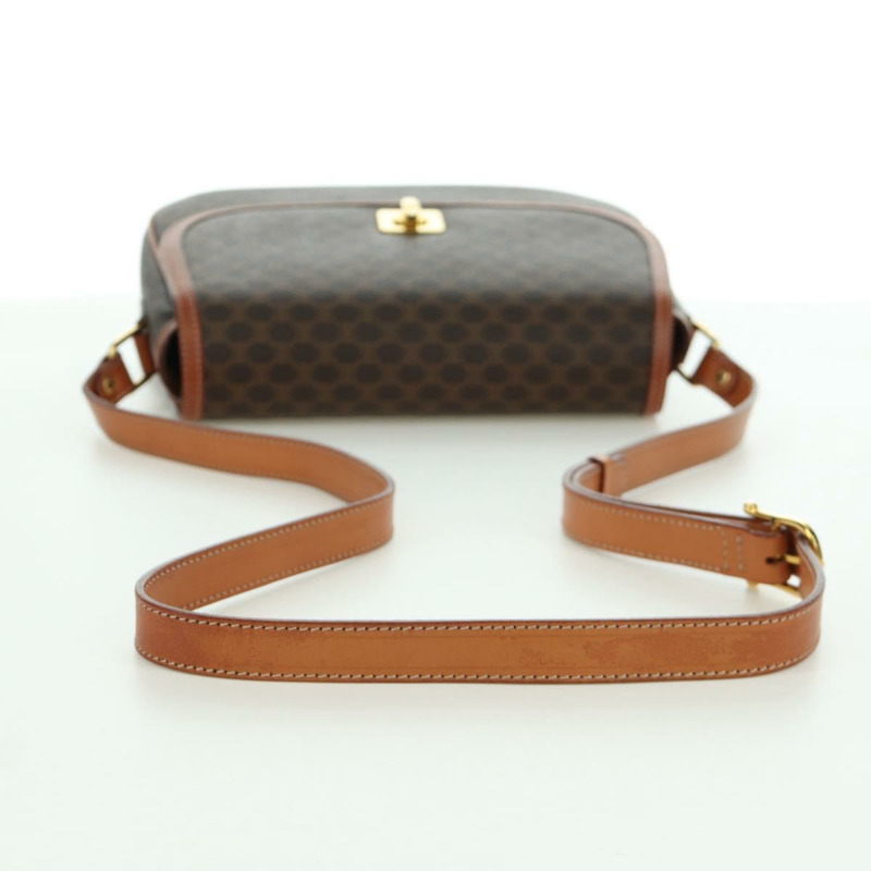 【日本直送】CELINE Macadam帆布肩背包 PVC皮革 棕色 金色 正品 ep13824A-6