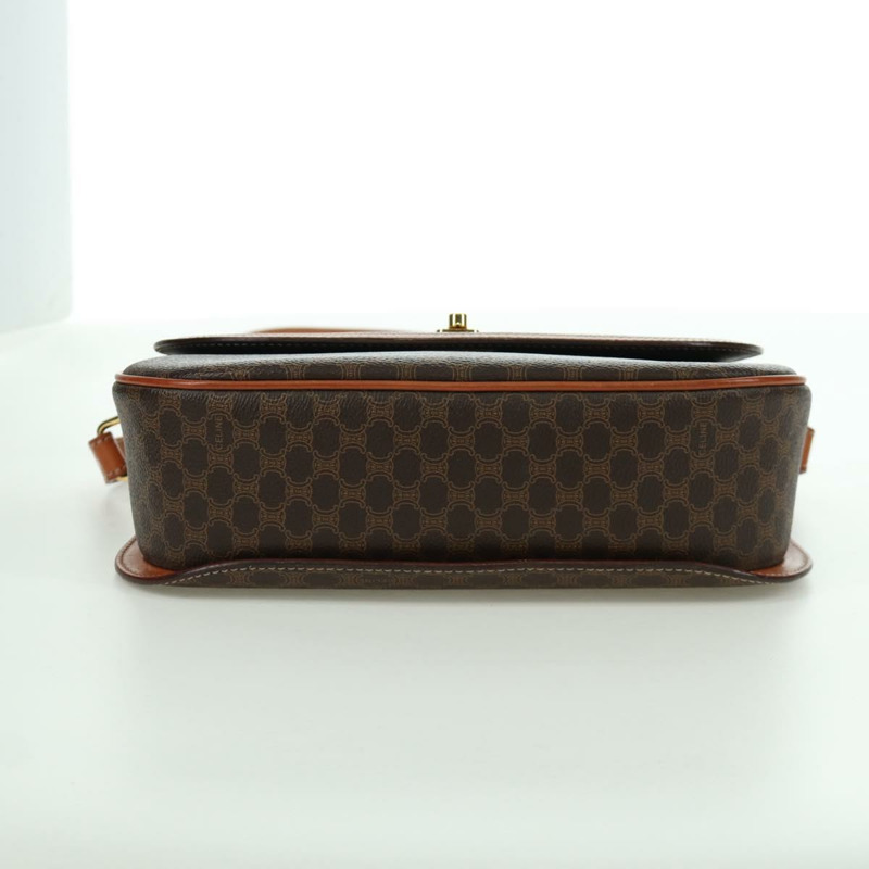 【日本直送】CELINE Macadam帆布肩背包 PVC皮革 棕色 金色 正品 ep13824A-9