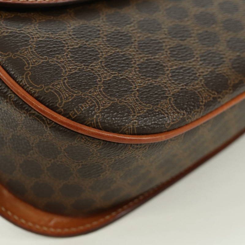 【日本直送】CELINE Macadam帆布肩背包 PVC皮革 棕色 金色 正品 ep13824A-10