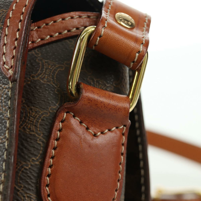 【日本直送】CELINE Macadam帆布肩背包 PVC皮革 棕色 金色 正品 ep13824A-14