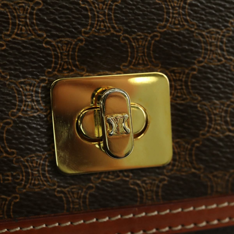 【日本直送】CELINE Macadam帆布肩背包 PVC皮革 棕色 金色 正品 ep13824A-15