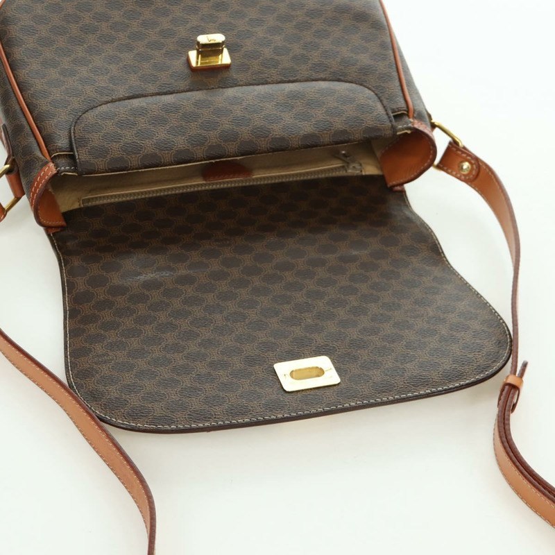 【日本直送】CELINE Macadam帆布肩背包 PVC皮革 棕色 金色 正品 ep13824A-16