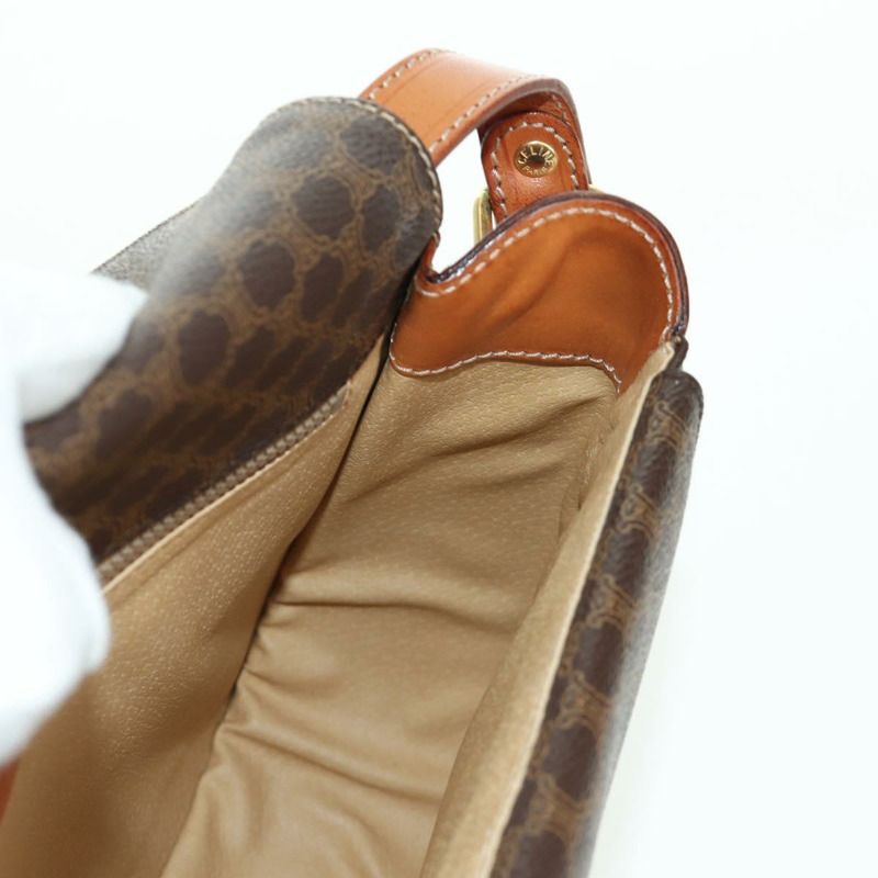 【日本直送】CELINE Macadam帆布肩背包 PVC皮革 棕色 金色 正品 ep13824A-22