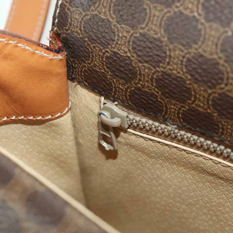 【日本直送】CELINE Macadam帆布肩背包 PVC皮革 棕色 金色 正品 ep13824A-24