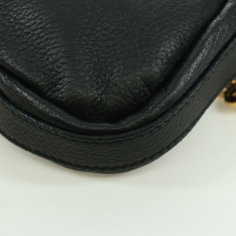 【日本直送】GUCCI 竹節鏈條單肩包 皮革 黑色 金色 235320 正品 ARZ586SAV-12