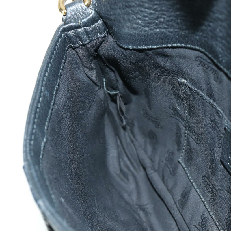 【日本直送】GUCCI 竹節鏈條單肩包 皮革 黑色 金色 235320 正品 ARZ586SAV-19