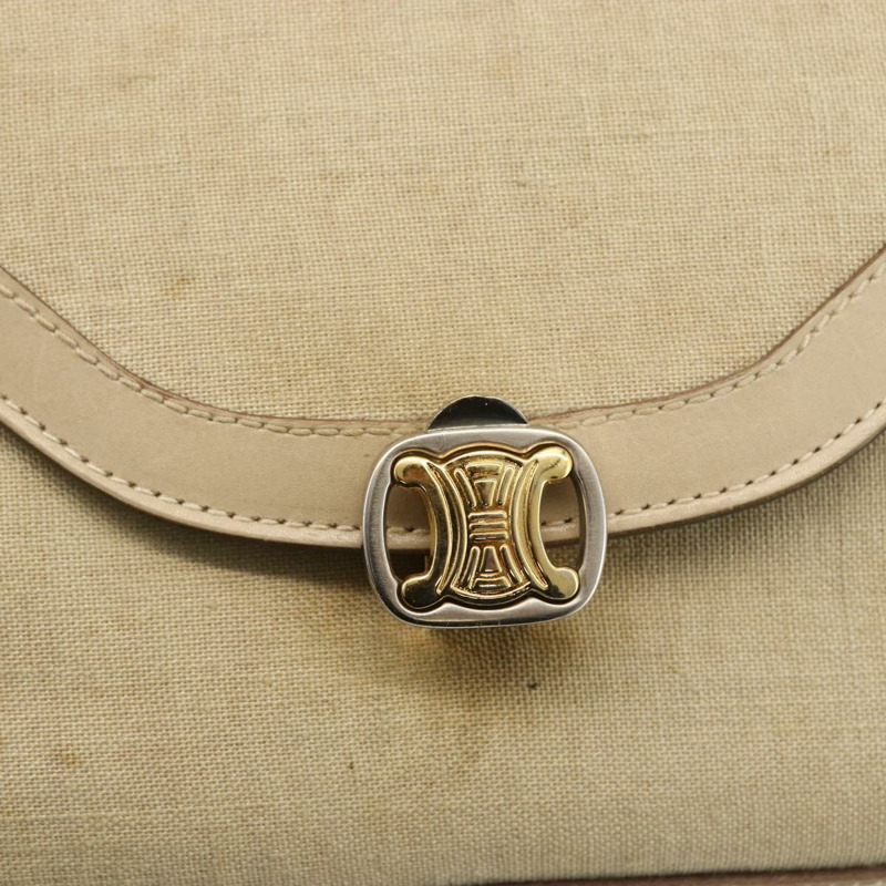 【日本直送】CELINE 手提包 帆布 米色 金色 正品 ARZ699A-13