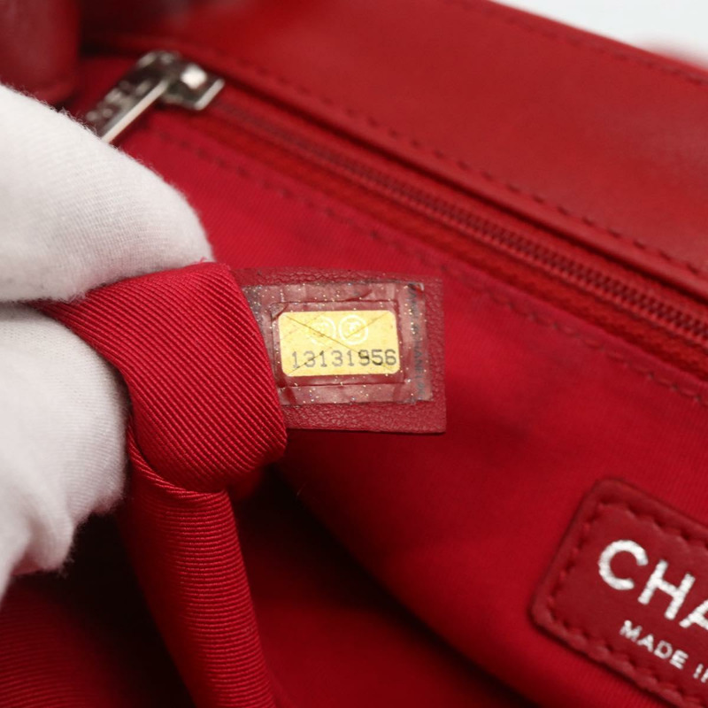 【日本直送】香奈兒 (CHANEL) 漆皮鏈肩背包 紅色 銀色 CC 標誌 正品 ka3072V-20