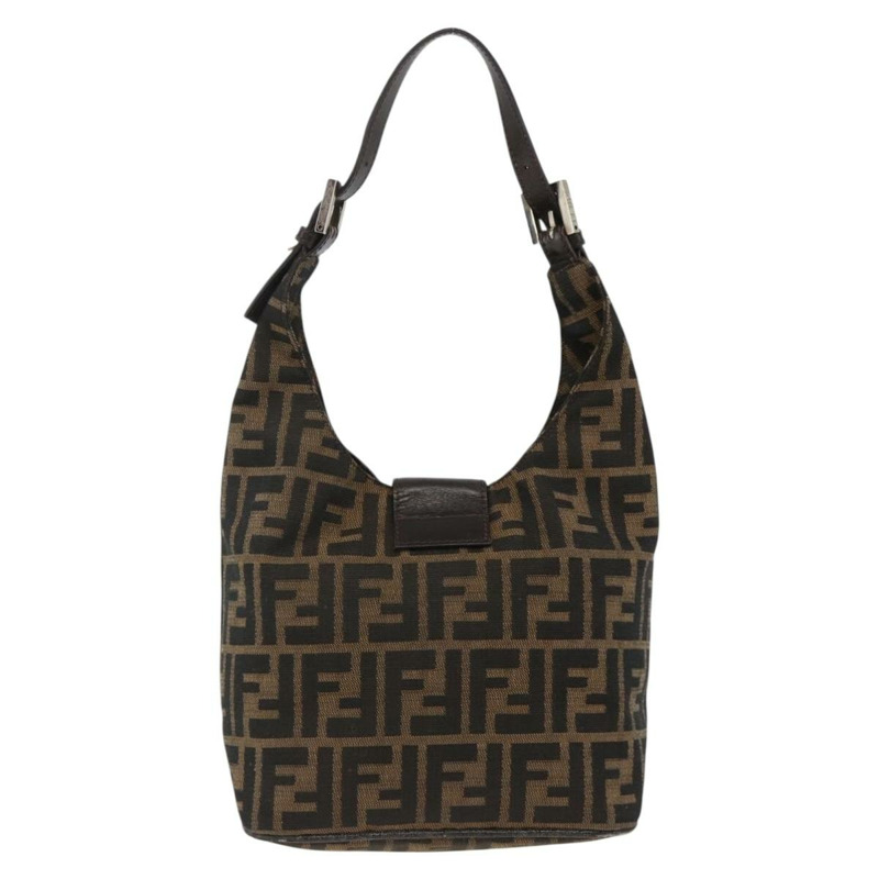 【日本直送】FENDI Zucca帆布Mamma Baguette單肩包 棕色/黑色 正品 gh2021A-2