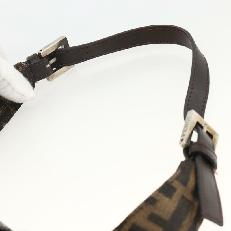 【日本直送】FENDI Zucca帆布Mamma Baguette單肩包 棕色/黑色 正品 gh2021A-7