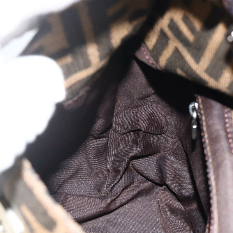 【日本直送】FENDI Zucca帆布Mamma Baguette單肩包 棕色/黑色 正品 gh2021A-17