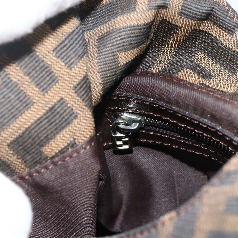 【日本直送】FENDI Zucca帆布Mamma Baguette單肩包 棕色/黑色 正品 gh2021A-18