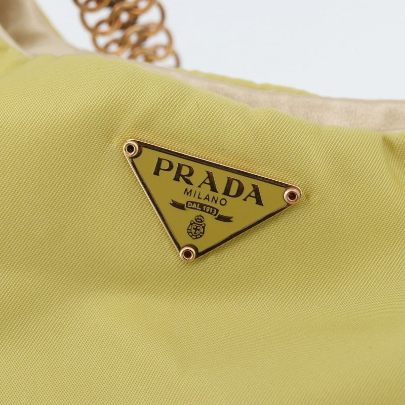 【日本直送】PRADA 尼龍黃金色鏈條單肩包 正品 LNZ1020A-13
