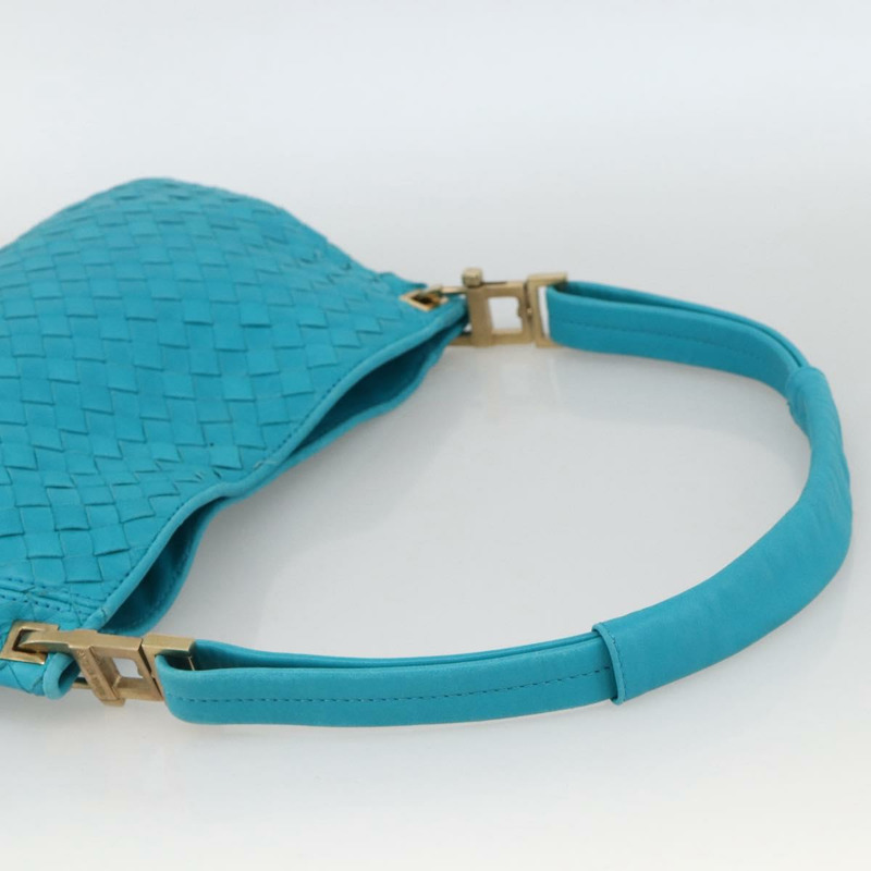 【日本直送】BOTTEGA VENETA INTRECCIATO 皮革肩背包，綠松石藍金色，正品 BSZ499A-6