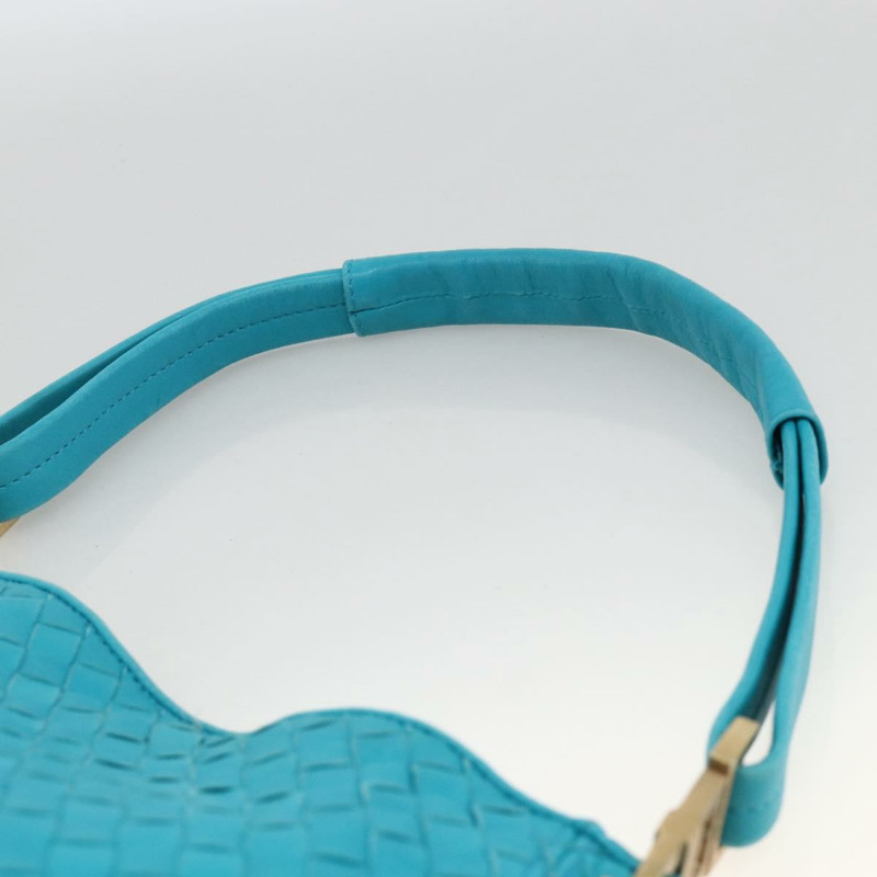 【日本直送】BOTTEGA VENETA INTRECCIATO 皮革肩背包，綠松石藍金色，正品 BSZ499A-7