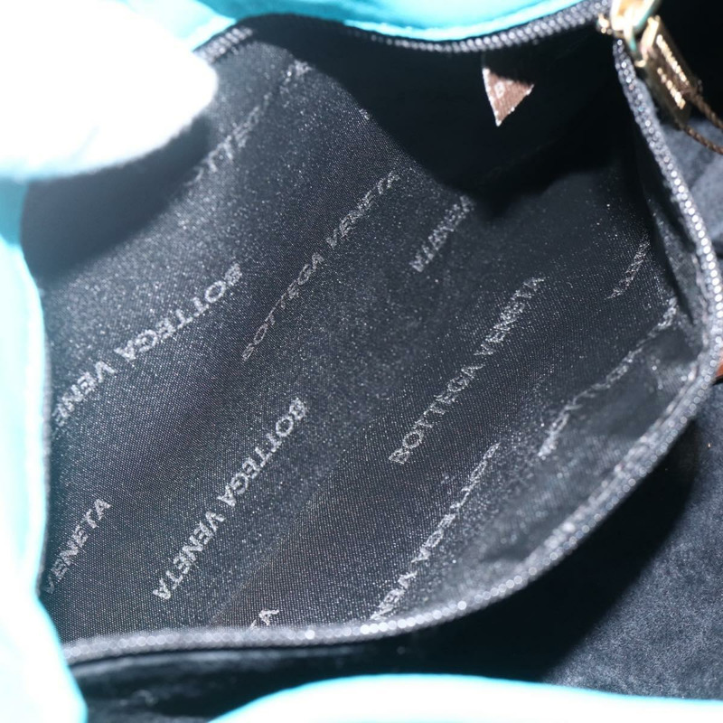 【日本直送】BOTTEGA VENETA INTRECCIATO 皮革肩背包，綠松石藍金色，正品 BSZ499A-19