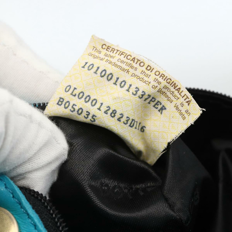 【日本直送】BOTTEGA VENETA INTRECCIATO 皮革肩背包，綠松石藍金色，正品 BSZ499A-20