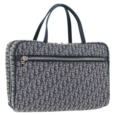 Christian Dior Trotter帆布手提包 海軍藍 銀色 正品 174460A