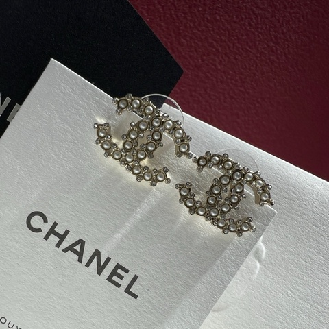 香奈儿/Chanel 20V经典双C 水钻珍珠耳环