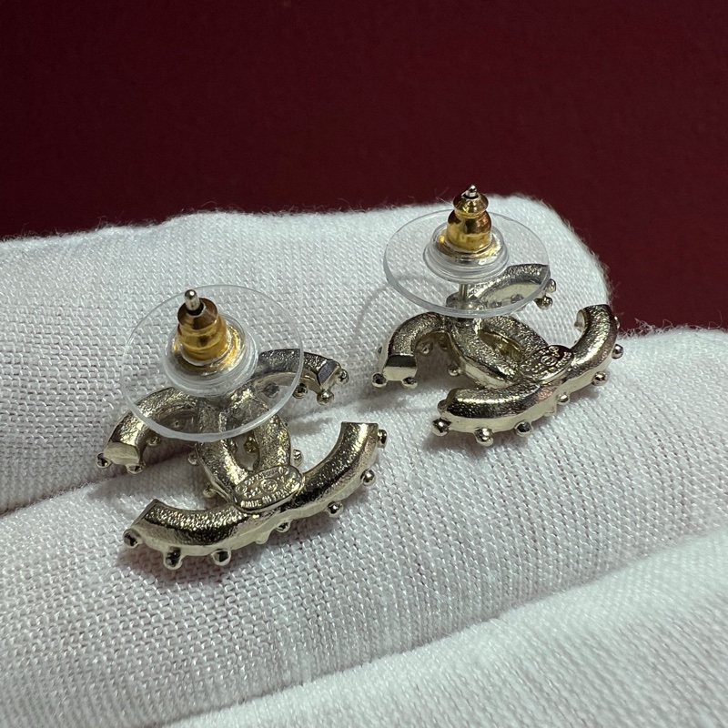 香奈儿/Chanel 20V经典双C 水钻珍珠耳环-4