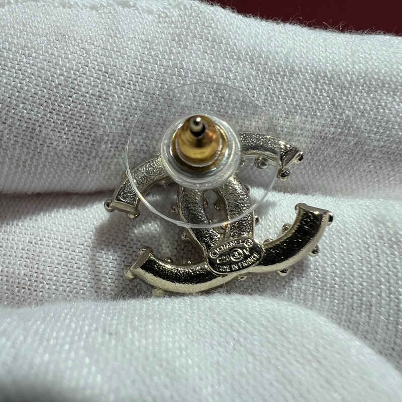 香奈儿/Chanel 20V经典双C 水钻珍珠耳环-5