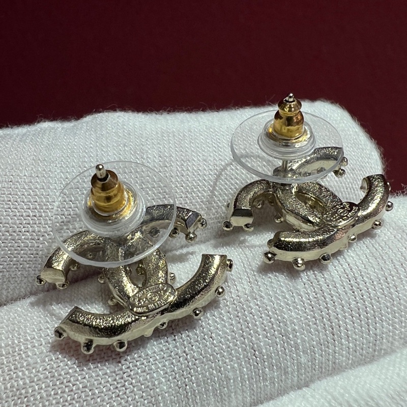 香奈儿/Chanel 20V经典双C 水钻珍珠耳环-7