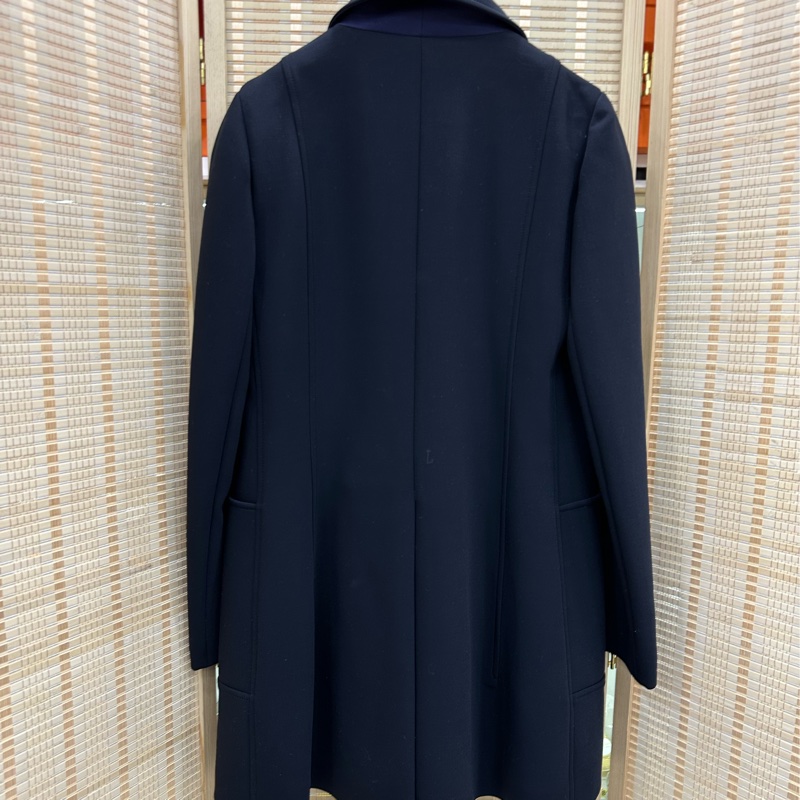 Hermes 愛馬仕黑色羊毛呢大衣38碼-1