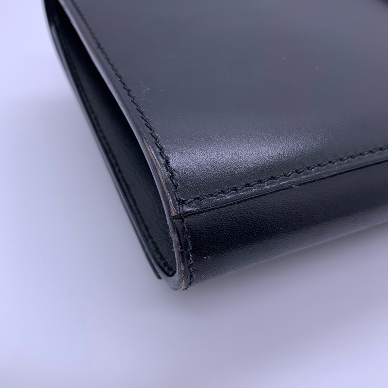 二手Hermes愛馬仕cdc黑銀box皮手包R刻，包身有划痕邊角有磨損五金有划痕-9