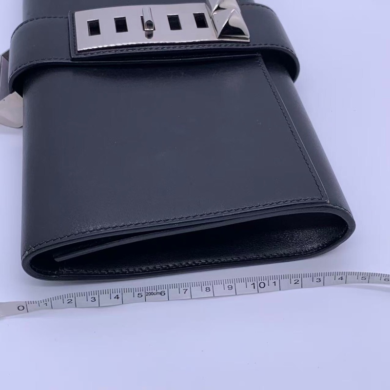 二手Hermes愛馬仕cdc黑銀box皮手包R刻，包身有划痕邊角有磨損五金有划痕-14
