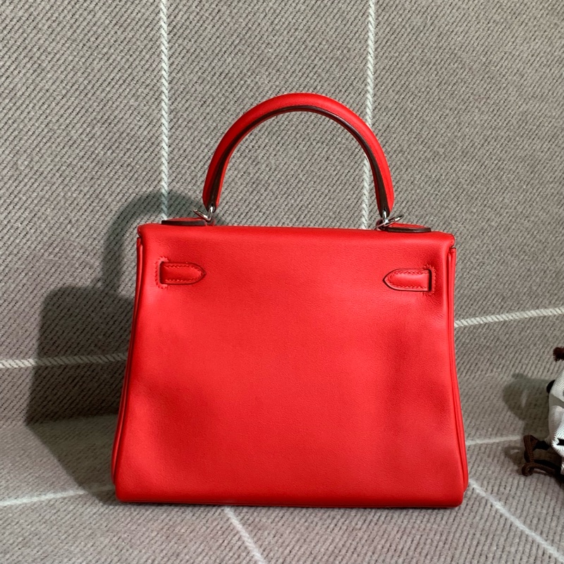 Hermes愛馬仕Kelly25蕃茄紅swift皮紅色銀扣Y刻-1