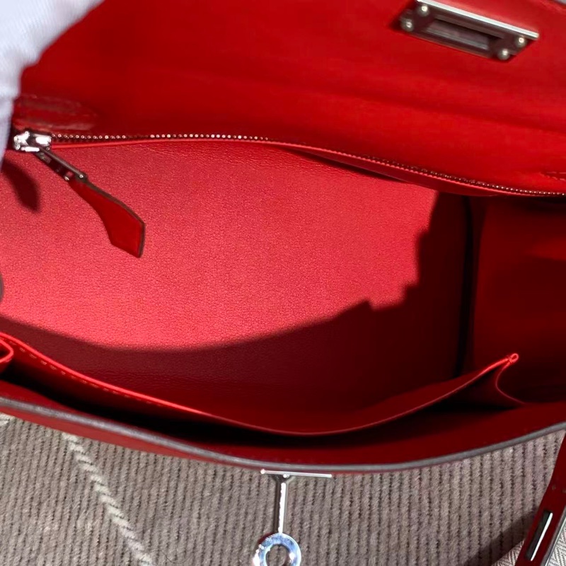 Hermes愛馬仕Kelly25蕃茄紅swift皮紅色銀扣Y刻-3