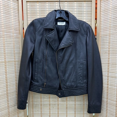 YSL/ SLP 聖羅蘭 羊皮機車夾克 外套 36碼