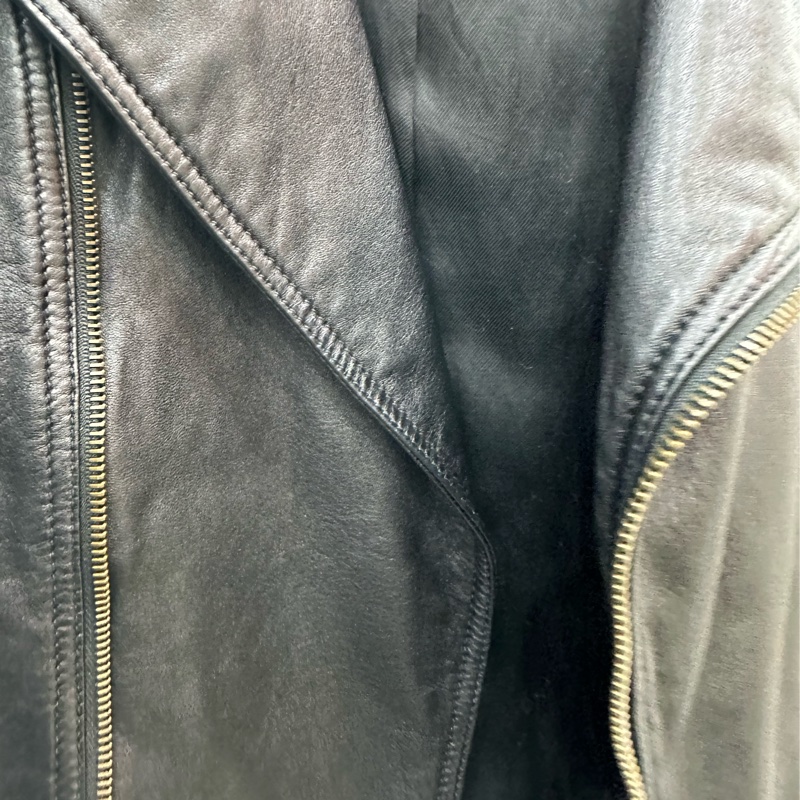 YSL/ SLP 聖羅蘭 羊皮機車夾克 外套 36碼-4