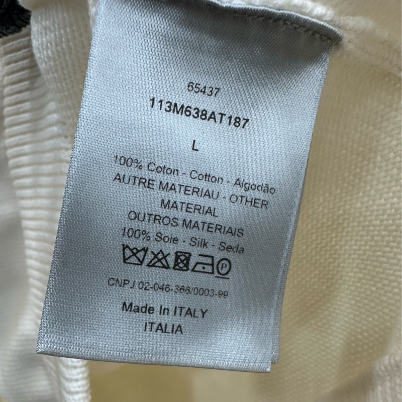 Dior 白色側邊拼接老花羊毛針織衫 L碼-3