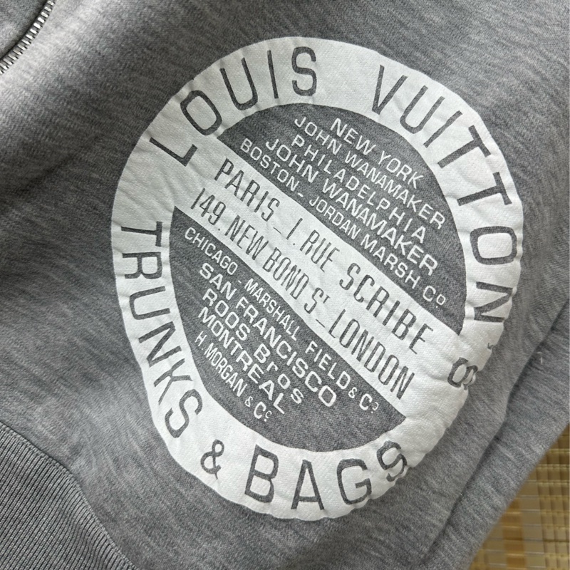 LV 灰色圖章印花圖案拉鍊外套 女款 L碼-2